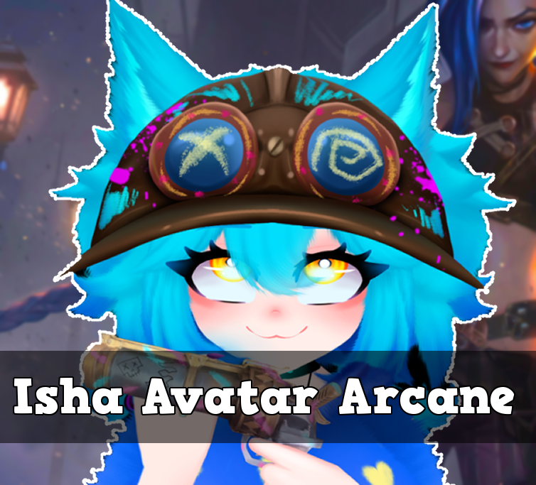 Vtuber Avatar Arcane 2 Isha gorro y pistola de Jinx
