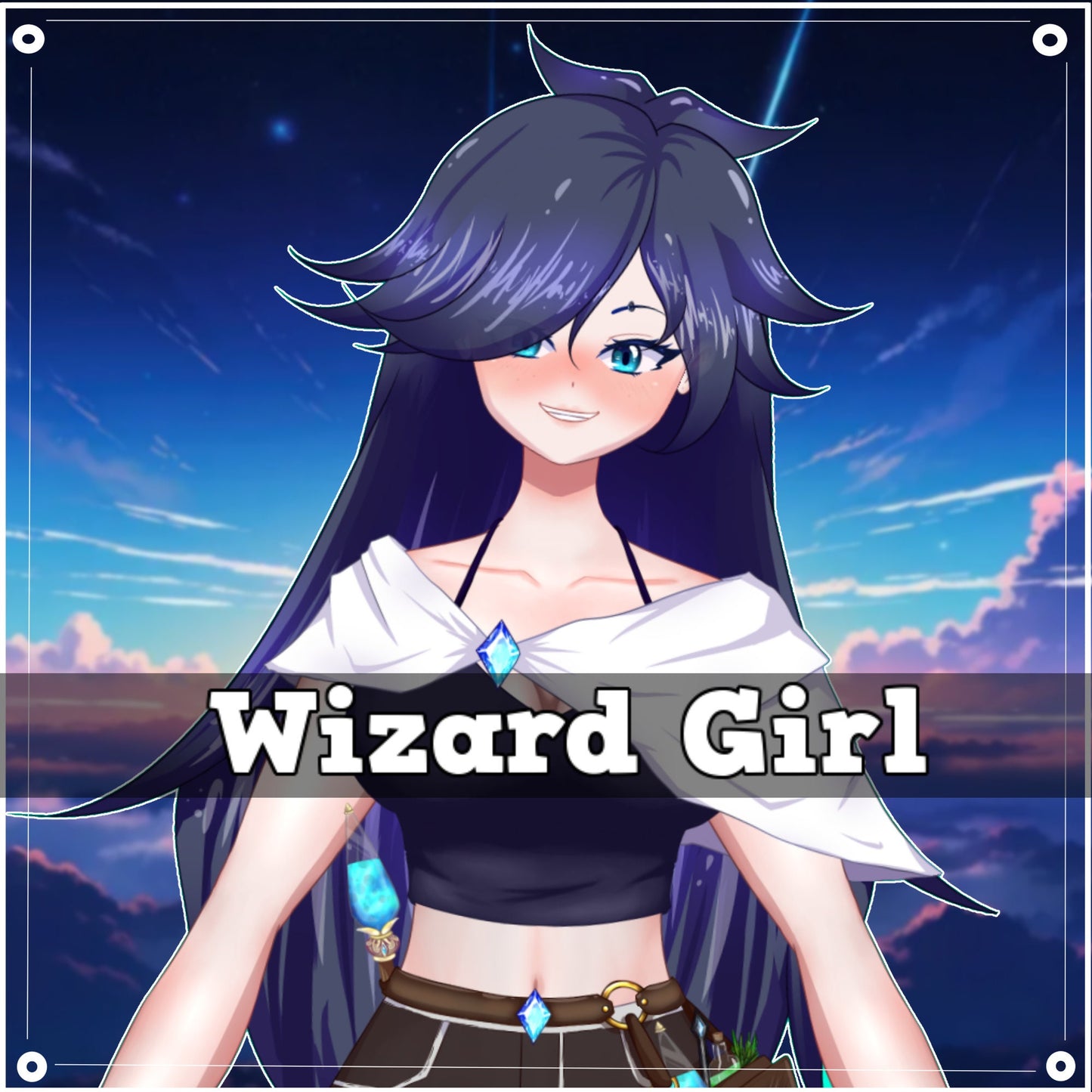 Vtuber 2d Avatar Adventurer, Girl, Adventurous girl Magician, wizard