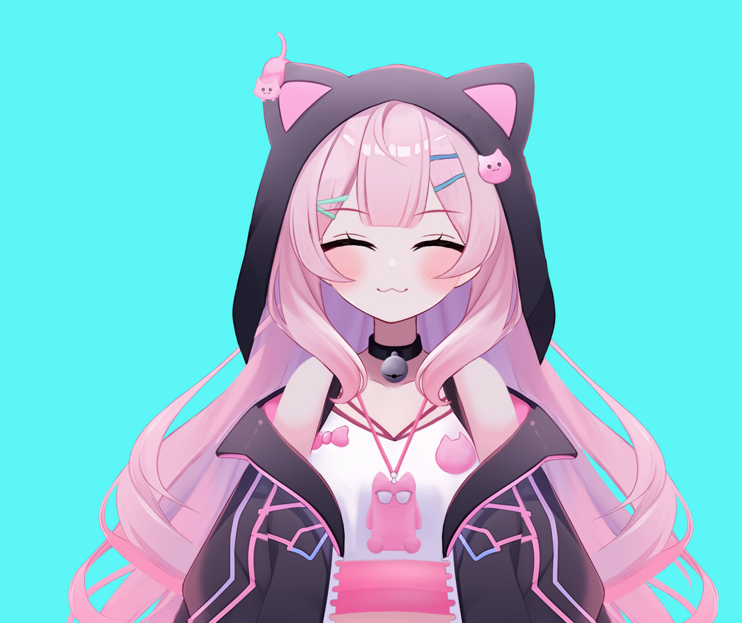 Cat Girl Vtuber Avatar 2d Live 2d with 5 Expressions Iphone Traking For twitch