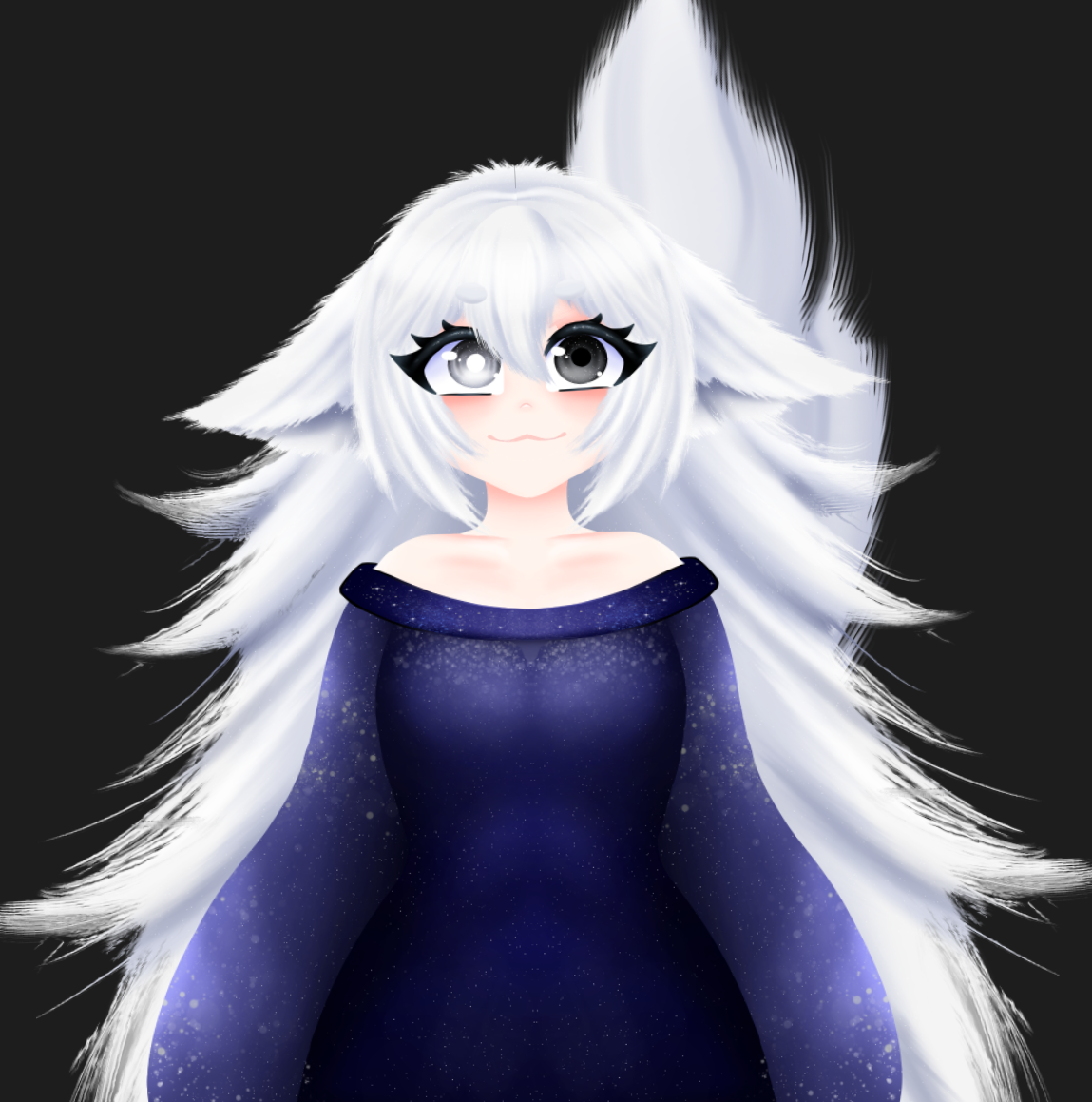 Fox Vtuber avatar 2d vtuber white hair fox girl