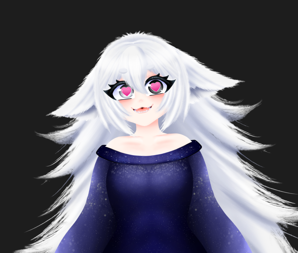 Fox Vtuber avatar 2d vtuber white hair fox girl