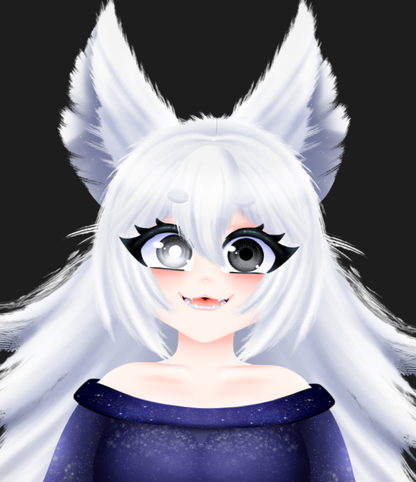 Fox Vtuber avatar 2d vtuber white hair fox girl