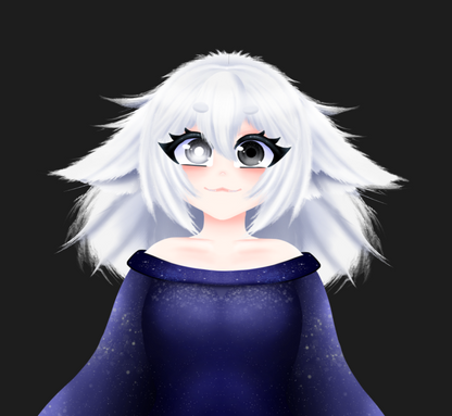 Fox Vtuber avatar 2d vtuber white hair fox girl