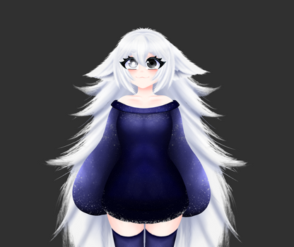 Fox Vtuber avatar 2d vtuber white hair fox girl