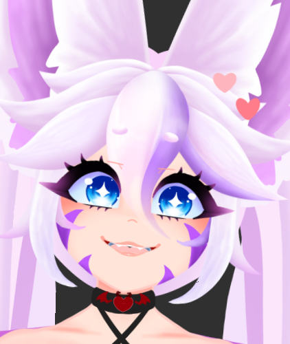 Kitsune Vtuber avatar 2d with Dragon Pet vtuber purple cat girl