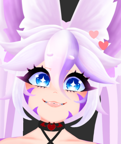 Kitsune Vtuber avatar 2d with Dragon Pet vtuber purple cat girl