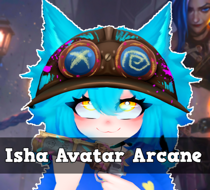 Vtuber Avatar Arcane 2 Isha gorro y pistola de Jinx