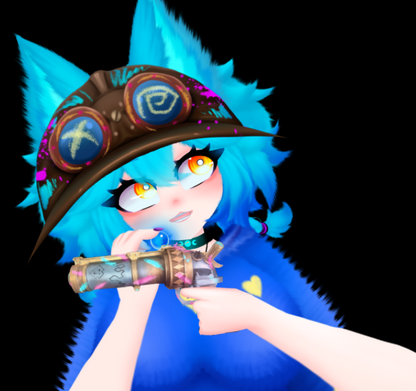 Vtuber Asset Arcane 2 Isha gorro y pistola de Jinx