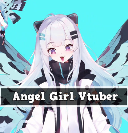 Angel Girl Vtuber 2d Live2d avatar 8 Expressions For twitch