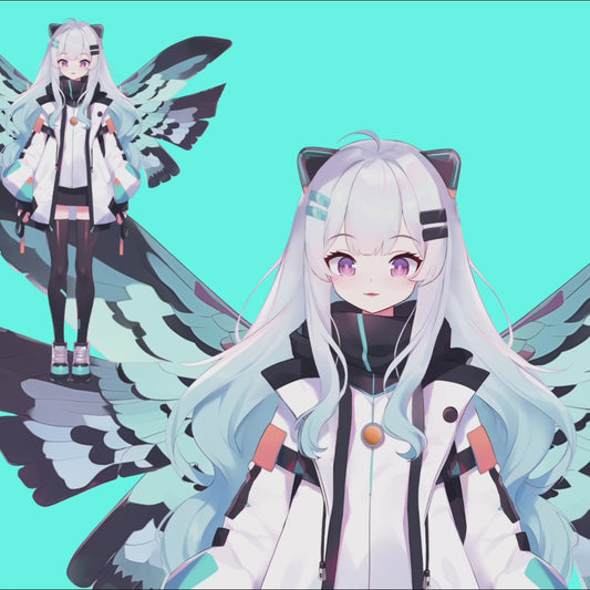 Angel Girl Vtuber 2d Live2d avatar 8 Expressions For twitch