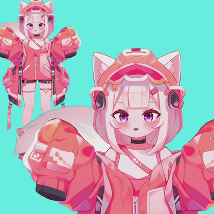 Puppy Girl Vtuber Avatar 2d Live 2d with 5 Expressions Iphone Traking For twitch